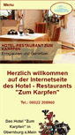 Mobile Screenshot of hotel-karpfen.de